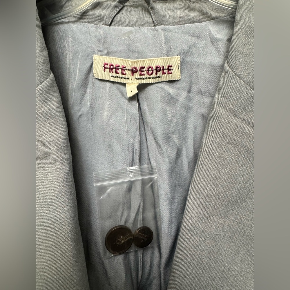 NWOT FREE PEOPLE Agnes Solid Jacket - Heather Grey - Picture 5 of 10